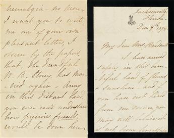 I FANCIED . . . THE REBEL HORDE . . . WERE INVADING MY QUARTERS MARY TODD LINCOLN. Autograph Letter Signed,...